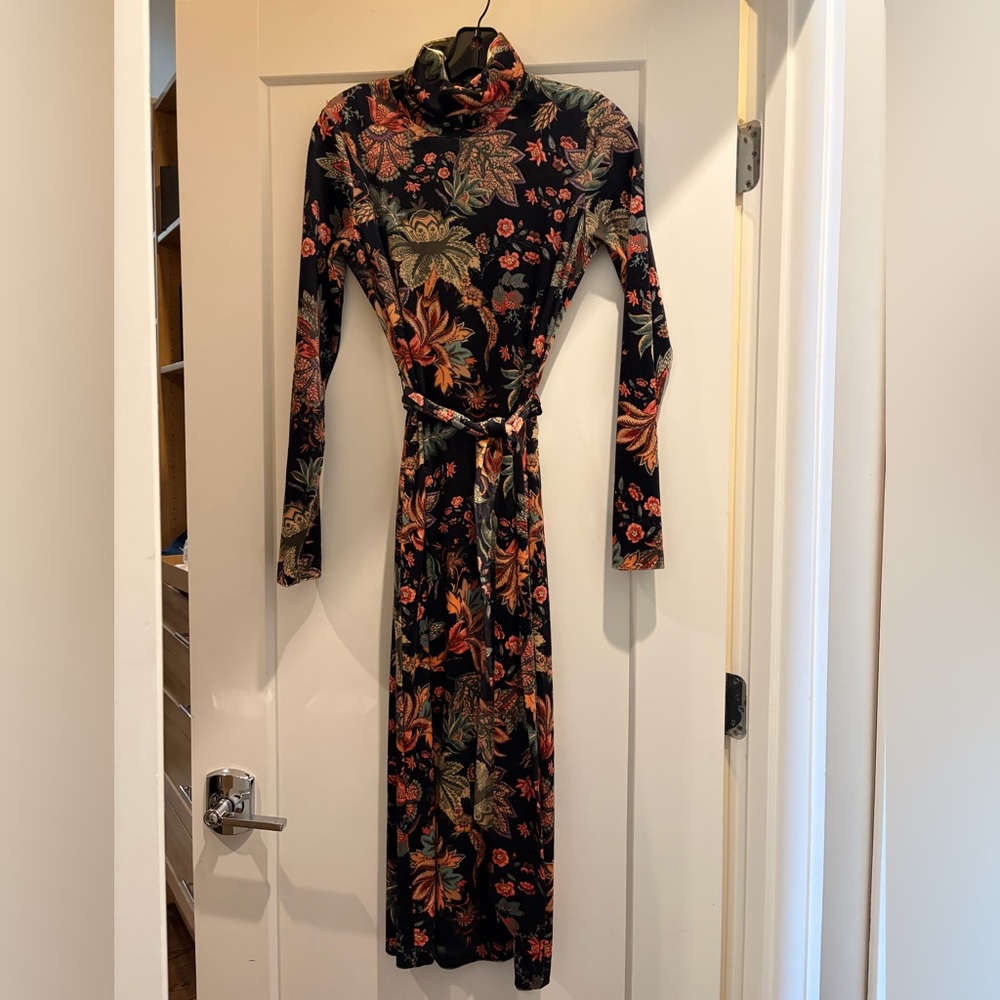 Beautiful Velvet Floral Cara Cara Long Sleeve Dress